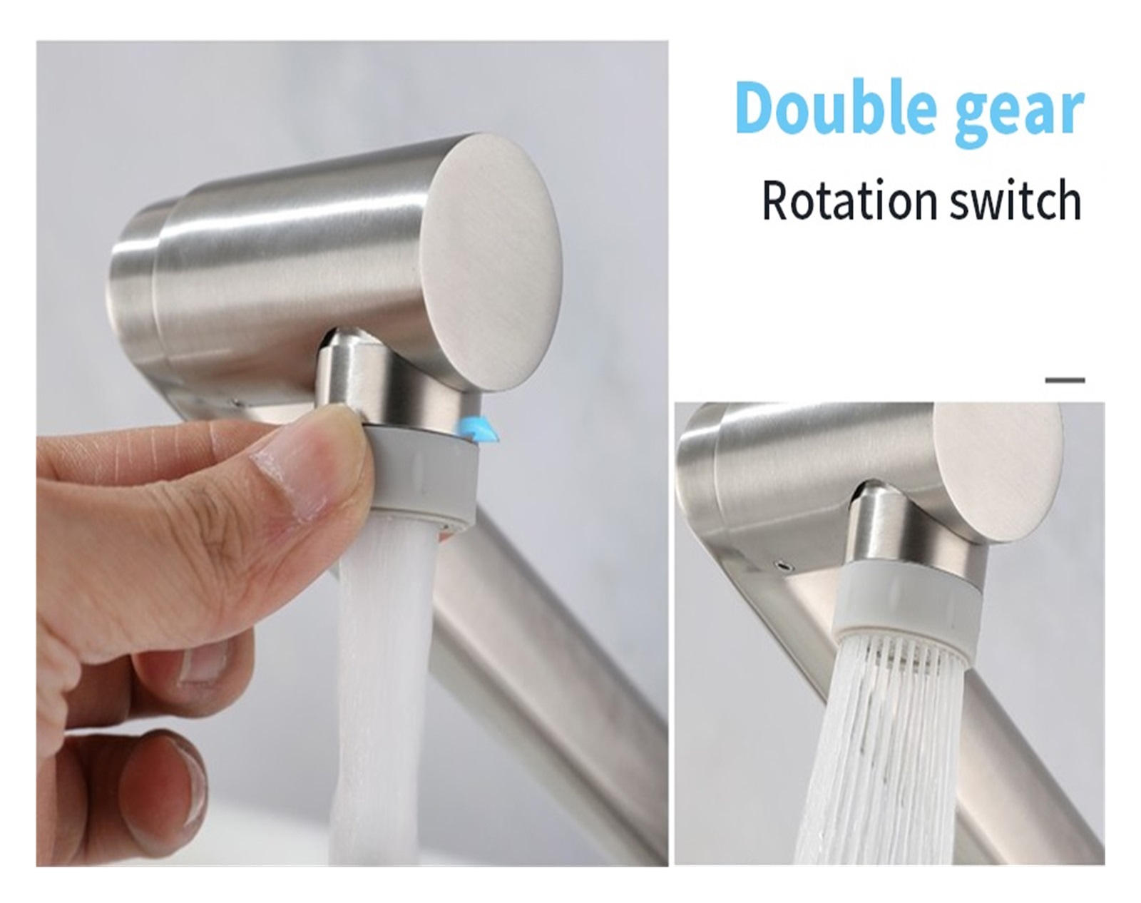 304 Stainless Steel Foldable Basin Mixer Tap 360 Degree Swivel Bathroom Faucets Kitchen Sink Washbasins Hot Cold Water Tapware ,Bar Laundry RV Farmhouse