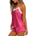 thumbnail image 5 of QSXADF Women's Pajama Set Tops And Shorts Set Lace Tank Top Pajama Set Shorts Bridal Style Casual Women Summer Pajamas Soft Loungewear, 5 of 6