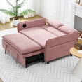 thumbnail image 6 of CQSXDA Multi-Functional  Letter Striped Sofa Bed with Adjustable Armrests and Backrests for Bedrooms and Living Rooms, Pink, 6 of 16