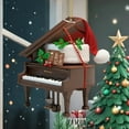 thumbnail image 4 of JeashCHAT Christmas Piano Ornament, Acrylic 2D Flat Piano with Santa Hat, Christmas Tree Decorations Hanging Pendant Xmas Gifts for Piano Lovers, 4 of 6