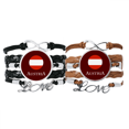 thumbnail image 1 of Austrian European Flag Vienna Bracelet Hand Strap Leather Rope Wristband Double Set, 1 of 3