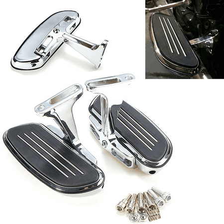 One Pair Chrome Streamline Passenger Footboard Bracket Set Slipstream Front Rear Floorboard Rest Pegs Mounts Fit Kit For Touring 93-16