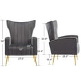thumbnail image 7 of Luccalily Velvet Wing Back Accent Chair, Upholstered Armchair with Metal Gold Legs for Living Room, Ergonomic Design Single Sofa for Bedroom, Office, 7 of 7