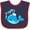 Navy and Red, variant on Inktastic Cute Blue Whale in Nautical Hat Boys or Girls Baby Bib