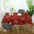 thumbnail image 6 of SKYSONIC Christmas Snowflake Tablecloth Waterproof Washable Polyester Square Table Cover Durable Tablecloth for Kitchen Dining Table Party Decor (54 X 72 Inch), 6 of 7