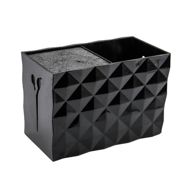 1pc Double Slots Scissors Holder Hair Clips Storage Box Hairdressing Tools Organizer for Home Shop Black