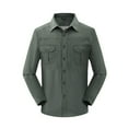 thumbnail image 1 of AherBiu Shirts for Men Long Sleeve Button down Stretch Quick Drying Work Shirts Lightweight Outdoor Shirt with Pockets, 1 of 6