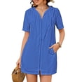 thumbnail image 1 of Traje de baño de tela de felpa Bsubseach con capucha y cremallera, azul, 1 of 6