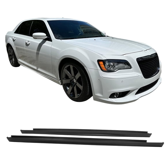 Ikon Motorsports Rocker Panels Compatible with 2011-2023 Chrysler 300 SRT8 Style Unpainted PP Driver Passenger Side Skirts Molding Trims Pair