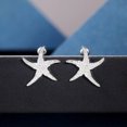 thumbnail image 2 of ORLOV DIAMONDS 1.50 Ct Round Cut Moissanite Star Fish Stud Earrings 14K White Gold Plated, 2 of 3