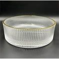 thumbnail image 2 of Cowrie 16" Tempered Glass Circular Vessel Bathroom Sink - Clear with Gold Rim, 2 of 14