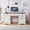 White, variant on Haooyeah Farmhouse Executive Desk 60", Wood Office Desk with Drawers, File Cabinet, Charging Station, Blue