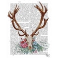 thumbnail image 3 of Fab Funky 20x24 Black Modern Framed Museum Art Print Titled - Deer Skull With Flowers 1, 3 of 5