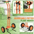 thumbnail image 4 of Plant Caddy with Wheels, Heavy Duty Plant Dolly Cart with Adjustable Grabbing Arm and Suction Cups for Plant Pots, Garden Pot Mover Trolley Cart with Strap, Ideal for Indoor and Outdoor Use, Orange, 4 of 14