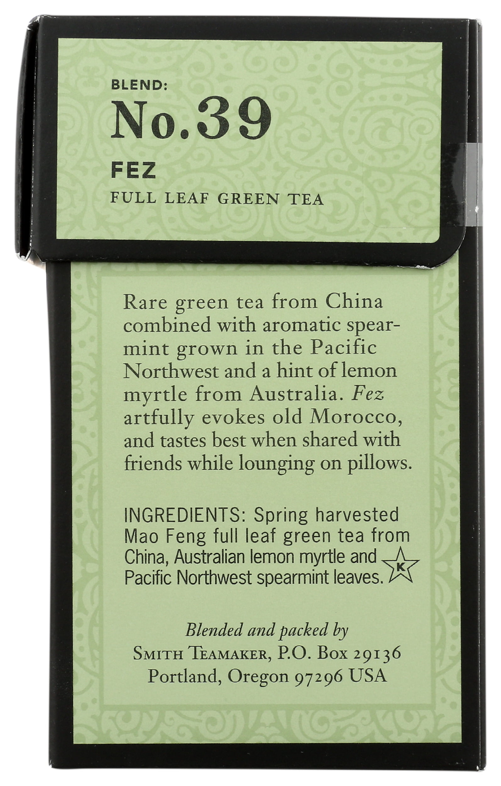 Pack of 6, Smith No. 39 Fez Moroccan Mint Green Tea, 15 bg