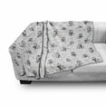 thumbnail image 3 of Owl Soft Flannel Fleece Throw Blanket, Cartoon Style Illustration of Birds on the Branches Mysterious Woods Print, Cozy Plush for Indoor and Outdoor Use, 50" x 70", Eggplant and White, by Ambesonne, 3 of 6