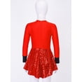 thumbnail image 3 of renvena Kids Girls Long Sleeve Bow Tie Sequins Patchwork Zipper Leotard with Hat Cosplay 4-14 Red 14, 3 of 7