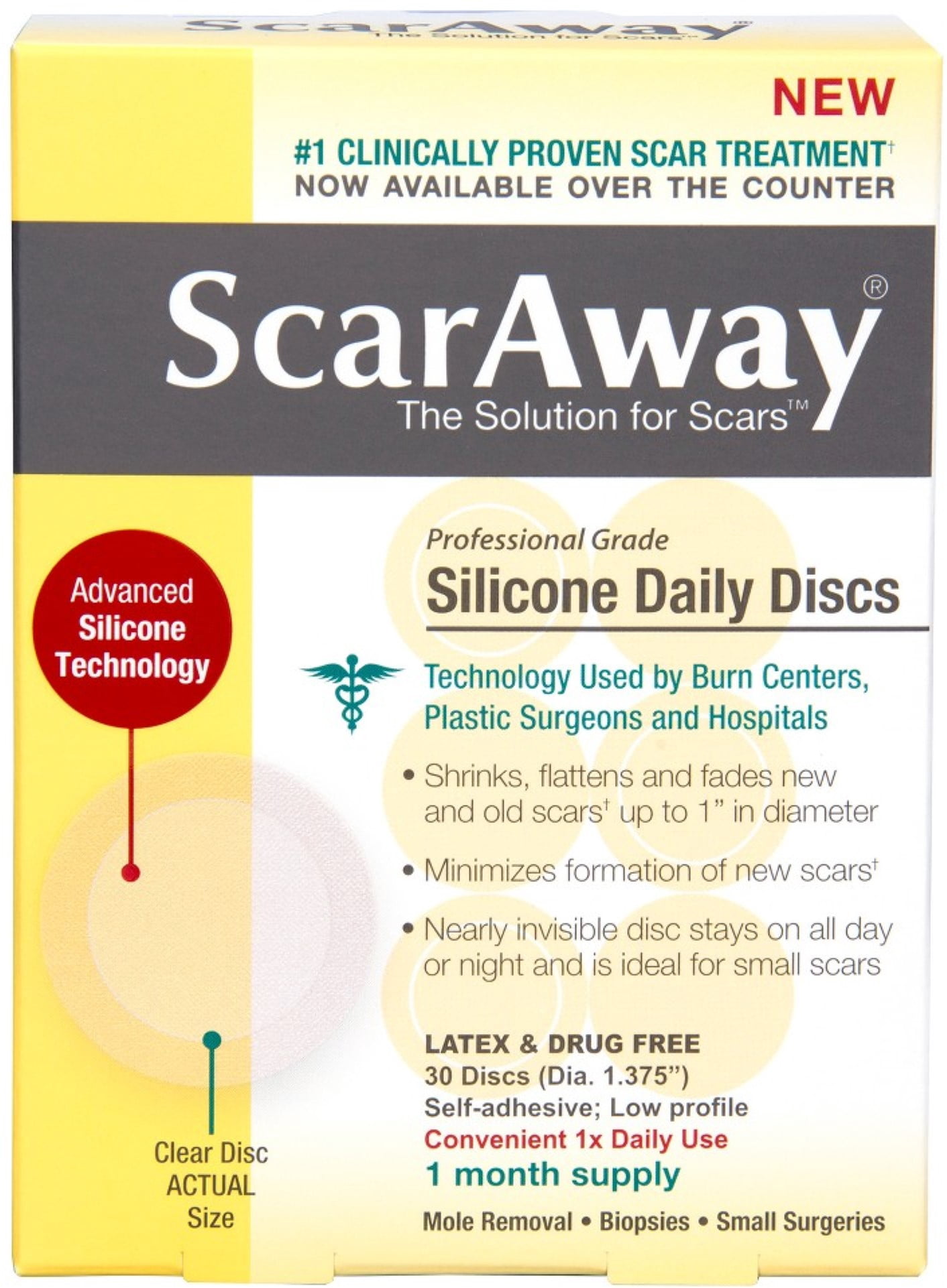 ScarAway Professional Grade Silicone Daily Discs 30 ea