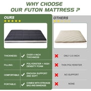 MOPHOTO Floor Mattress Futon Mattress Extra Thick Folding Sleeping Pad Futon Mattress Portable Camping Mattress Full Size (80*54*4in)