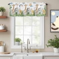 thumbnail image 2 of Tropical Botanical Valance Curtain for Windows Cute Zebra Leopard Giraffe Cartoon Elephant Hippo Rod Pocket Curtain Valances Short Window Treatments for Kitchen Bathroom Laundry Basement 60 x 18 Inch, 2 of 9