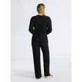 thumbnail image 2 of Joyspun Women's Cozy Ribbed Crewneck Top and Wide-Leg Pants Set, 2-Piece, Sizes XS-3X, 2 of 4