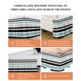 thumbnail image 6 of Turquoise Black Stripe Wrap Around Bed Skirts for King Bed 16" Drop,Bed Skirt with Adjustable Elastic Belt Dust Ruffle Bed Valance for Bedroom Hotel Modern Abstract Coarse Striped Bed Frame Cover, 6 of 7