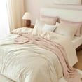 thumbnail image 3 of JOLUSERE Cozy Velvet Comforter Queen Set，Luxury 3-Piece Winter Fluffy Shiny Flannel Warm Reversible Comforter Set，Champagne Gold, 3 of 9