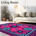 thumbnail image 2 of ODIKA 2'x3' Machine Washable Non-Slip Area Rug, Ethnic Lattice Contemporary Abstract High Traffic Rug with Pad, Pink, 558516, 2 of 8
