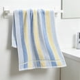 thumbnail image 5 of 1pc Stripe Cotton Towels for Bathroom, Large 27 x 13 Inch, Soft and Absorbent Hand Dry Towels, Home Soft Towel for Hotel, Bath, Blue, 5 of 7