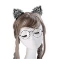 thumbnail image 2 of Lace Cat Ear Headband Sexy Female Lace Cat Ear Headband Hair Accessories (black), 2 of 5
