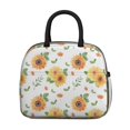 thumbnail image 4 of Insulated Lunch Bag for Women, Floral Print Oxford Fabric Lunch Box, Leakproof Thermal Cooler Tote for Work, School & Picnic, Sunflower Floral Print, 4 of 5