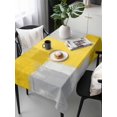 thumbnail image 2 of Yellow Abstract Rectangle Tablecloth, Grey Geometric Oil Painting Vintage Gradient Waterproof & StainResistant Tablecloth, Washable Oil-proof Table Cover for Dining/Party/Wedding/Buffet 54x108 In, 2 of 9