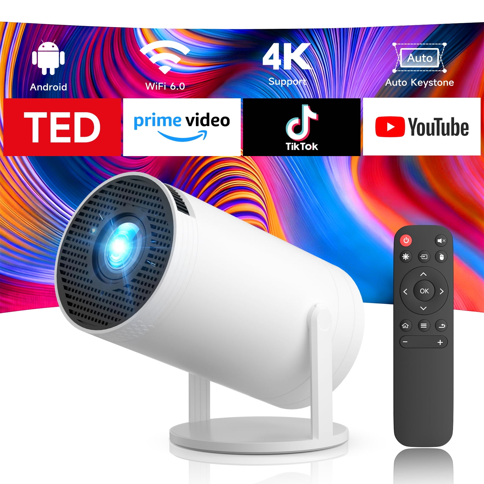 DR.J Professional 4K Native 1080P Projector with 5G WiFi, 300 DR.J Professional 4K Native 1080P Projector with 5G WiFi, 300