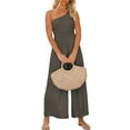 thumbnail image 1 of Women Romper Sleeveless Off-Shoulder Neck Wide-Leg Trousers, 1 of 2