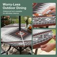 thumbnail image 5 of Round Outdoor Tablecloth with Umbrella Hole and Zipper, Gray Red Boho Tablecloth with Elastic Waterproof, Southwestern Ethnic Abstract Geometric Patio Table Covers for 36" - 44" Picnic Pool Tables, 5 of 9