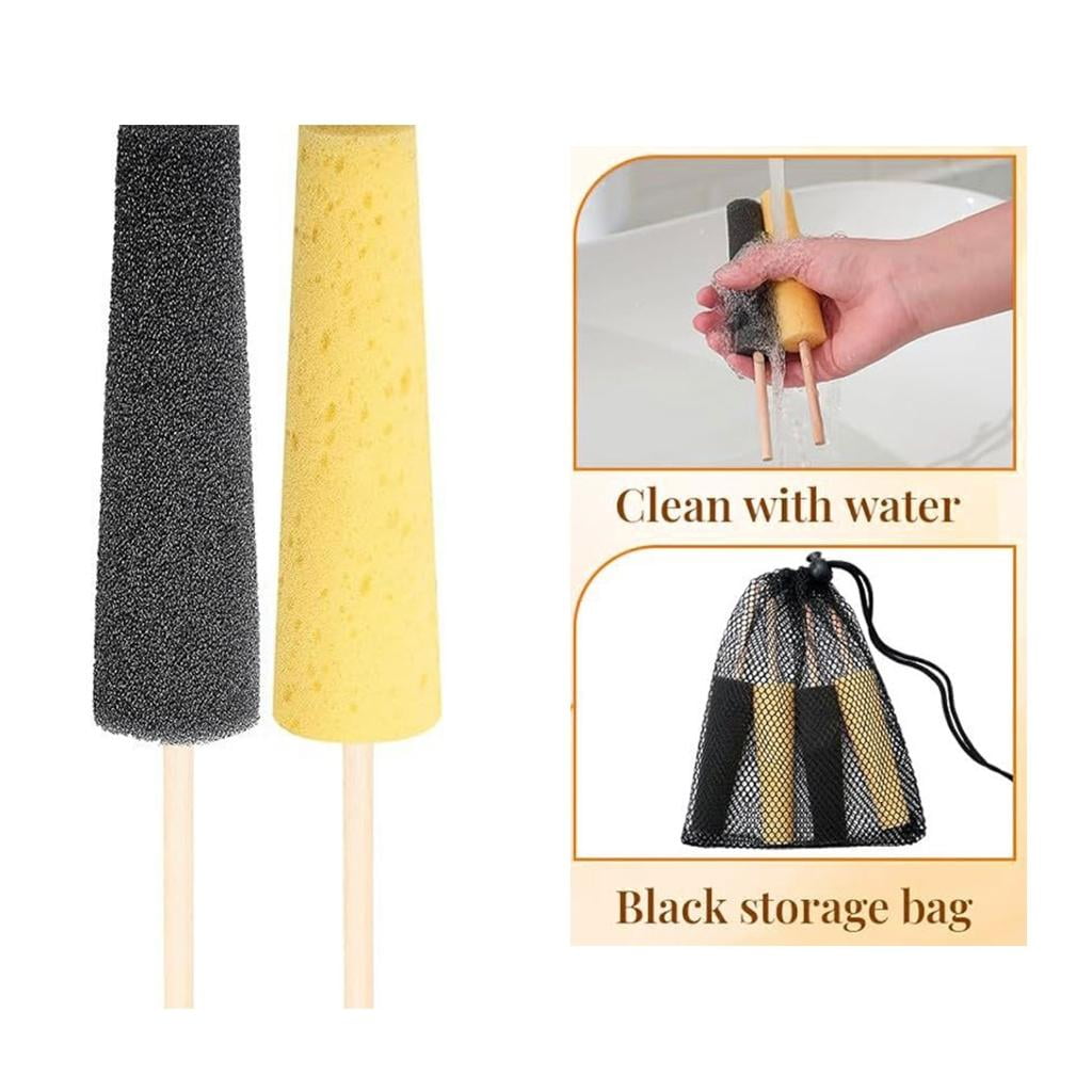 Rvaymup 10Pcs Pottery Trimming Tool Pottery Sponge on Stick for Ceramic Clay Trimming