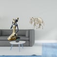 thumbnail image 2 of Estatua De Mujer Tribal Africana Y Elefante Rústico Hecha A Mano, Decoración De Mesa, Pieza De Arte Coleccionable, Adorno De Resina Para Escritorio De Estudio, Figura De Madera Tallada Para, 2 of 8