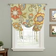 thumbnail image 2 of Gray Green Boho Floral Tie Up Curtains for Windows, Balloon Window Shades, Vintage Abstract Art Ethnic Flowers Kitchen Window Treatments Roll Up Curtain for Basement/Nursery 52"x45", 2 of 8