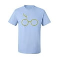 thumbnail image 2 of Wild Bobby, Gold Wizard Glasses and Lightning Scar, Movies, Men Graphic Tee, Light Blue, 3X-Large, 2 of 4