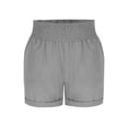 thumbnail image 4 of FengLS Women's Short Pants Casual High Waist Smocked Shorts Rolled Cuff Sports Shorts with Pockets Solid-Color Loungewear Shorts, 4 of 8