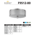 thumbnail image 2 of F9512-80-Sunset Lighting-Rowley - 14 Inch 26W 3 LED Flush Mount   Bright Satin Nickel Finish with Acid Etched Glass, 2 of 2