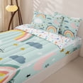 thumbnail image 3 of Erosebridal Boho Rainbow Motif Zipper Queen Comforter Set with Fitted Sheet and 2 Pillowcases,Star Cloud Zipper Bedding Set,Mint Green Pink Yellow,Reversible, 3 of 6
