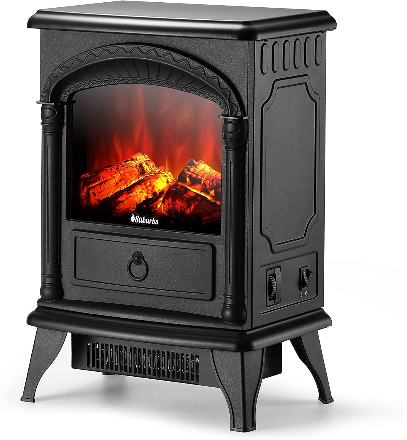 TURBRO Suburbs TS23-H Electric Fireplace Heater - Freestanding Portable  Compact Stove with Realistic Flame Effect - CSA Certified, Overheating  Protection - 1400W, Black - Walmart.com
