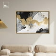 thumbnail image 3 of Golden Liquid Canvas Modern Black White Abstract Wall Art by Art Remedy, Gold Frame, 45" x 30", 3 of 7