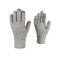 thumbnail image 2 of Naierhg 1 Pair Autumn Winter Knitted Gloves Touchscreen Full Finger Stretch Thickened Double Layers Warm Solid Color Men Women Motorcycle Riding Cycling Gloves for Winter Light Grey, 2 of 8