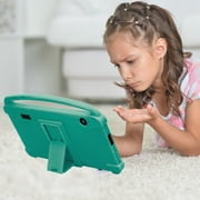 Kids Tablet 7 inch Android Tablet for Kids, 4GB+32GB+1024GB Expand, Quad-Core Processor, Toddler Tablets with Shockproof Case, WiFi, Bluetooth, Dual Camera, HD Screen, Education, Games, Green