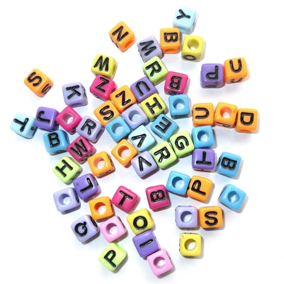 12 Packs: 340 ct. (4,080 total) Bright Cube Alphabet Beads by Creatology - 6.5mm