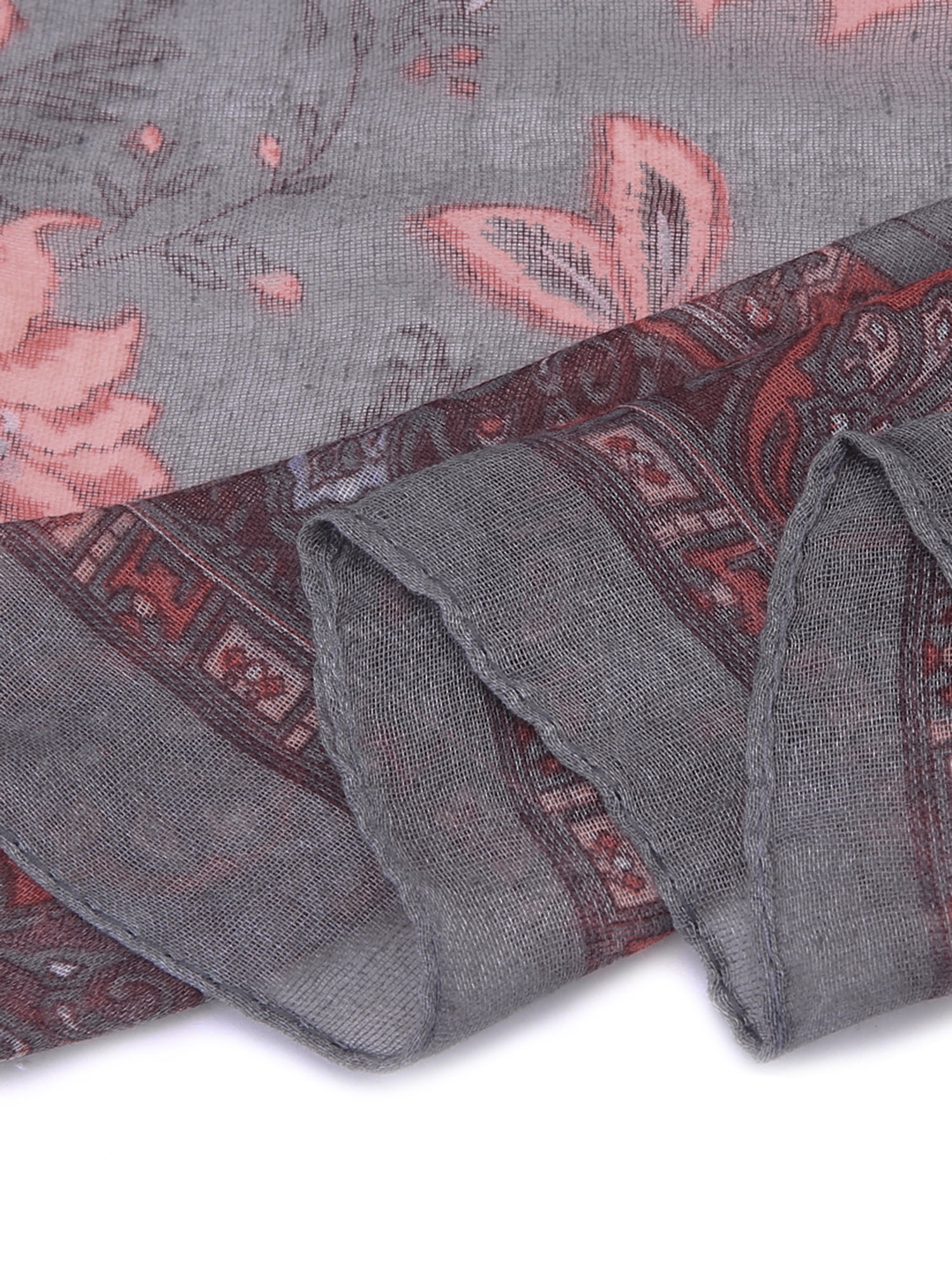Unique Bargains Balinese Yarn Large Polyester Scarves Beach Shawls Vintage Wraps For Women Gray
