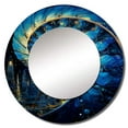 thumbnail image 2 of Designart "Sapphire Shellfish In Nautilus" Nautilus Blue Large Round Mirror - Round Bedroom Mirror Wall Decor - Modern Round Printed Mirror - 29" x 29", 2 of 6