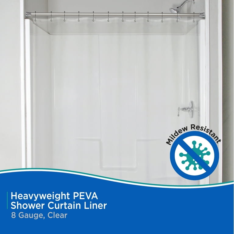 Kenney Heavyweight PEVA Shower Curtain Liner, 70x72, Clear photo 3